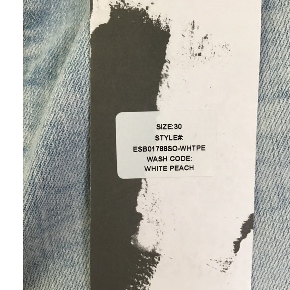 Studio Blue Women's White Peach High Rise Raw Hem Straight Leg Jeans Size 30 - Picture 9 of 9